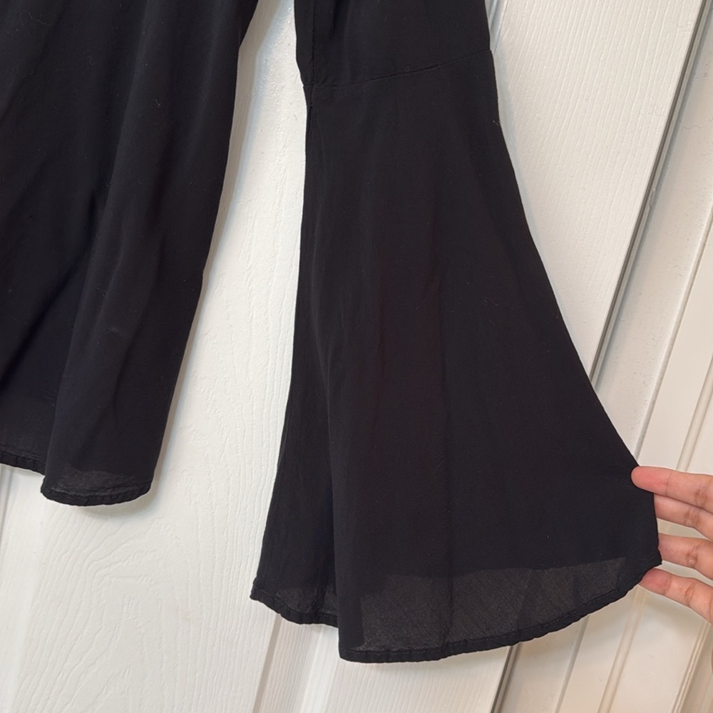Express Black Bell Sleeve V Neck Blouse - Picture 9 of 11